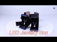9*9*5cm rectangle hanhong custom gold necklace bracelet and ring led jewelry packaging box