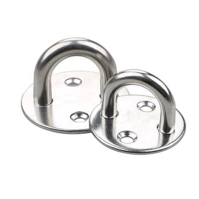 China Round Clip Ring Hook Loop Marine Rigging Boat Deck Accessories Pontoon Pad Eye Plate 316 Stainless Steel U Shaped for sale