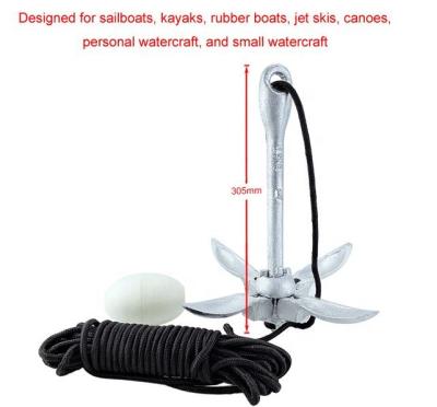 China Carbon Steel 4 Tooth Folding Grapple Anchor Umbrella Anchor Mooring Boat Deck Hardware Marine Hardware Boat Yacht Accessories for Marine Yacht Sailboat Watercraft for sale