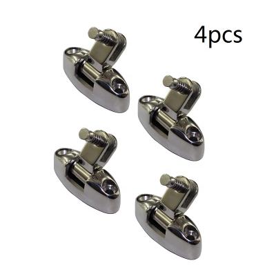 China Universal 4PCS Pontoon 316 Stainless Steel Bimini Top Deck Hinge With Quick Release Pin And Bolt Ring For Marine Yacht Hardware for sale