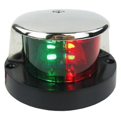 China 12V Pontoon Boat LED Bi Color Bow Navigation Light Red Green Lenses Stainless Steel 90 Degree For Marine Yacht Speedboat for sale