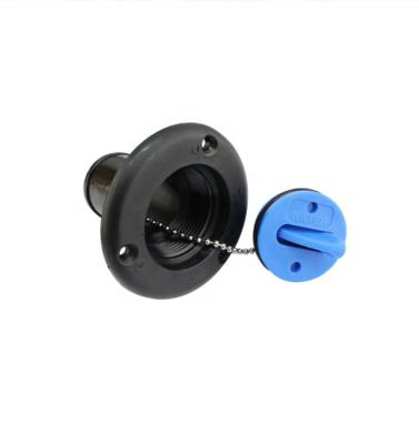 China White and Black ABS Plastic 38mm Marine Boat Hardware Water Deck Filler Deck Pontoon Plug for sale