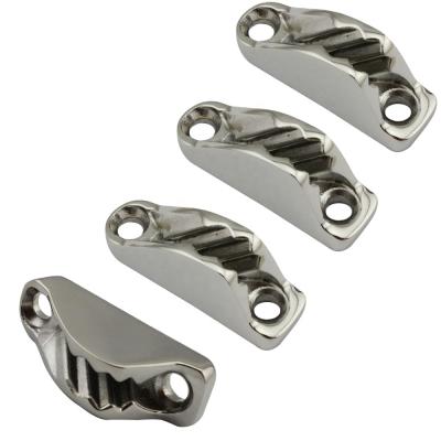 China Stainless Steel Marine Sailing Rope Cam Cleats 18x48mm Flip Up Clam Clamp Jam Marine Hardware Fitting 4PCS for Sailboat Yacht Hardware for sale