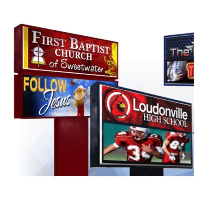 China Outdoor LED Display LED Signs 8' X 4' Digital Tricolor Illuminated Programmable Scrolling Message Display for sale