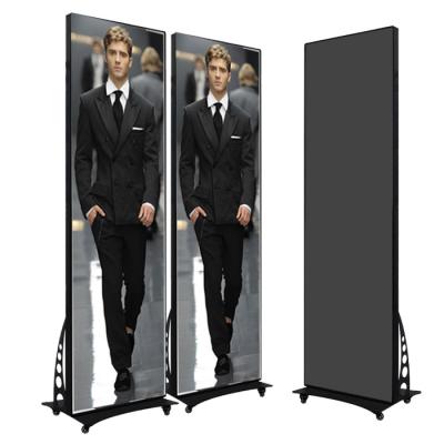 China Indoor led display indoor outdoor p2 p2.5 p3 floor stand led poster wall mount led video advertising screen mirror led poster for sale