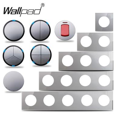 China Tempered Gray Color Wall Light Switch 1-4 Strip Button Glass-Glass Round Frame Panel Circle Shape Full Range Hot Sale for sale