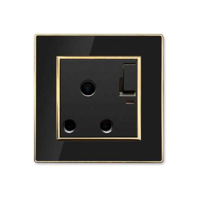 China 15A Socket Electric Power Resistance High Temperature Delivery Black Acrylic Frame 3 Outlet Residential/Multi-Purpose Quick Round Plug for sale