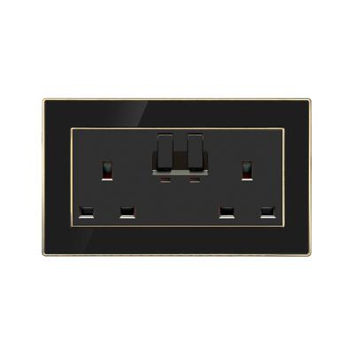 China UK Manufacturer British Standard Two Strip Residential / General Purpose Socket With On Off Switch For Commercial Home Use Acrylic Panel for sale