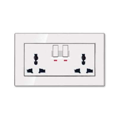 China Residential/Multipurpose Full Range Wall Switch Socket and Dual 3 Pin Universal Switched Outlet with Indicator 220-250V for sale