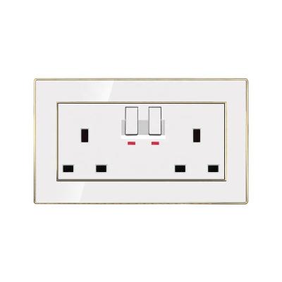 China British Standard Two Residential / Multi-Purpose Manufacturer Panel White Acrylic Wall Switch For Commercial Home Use for sale