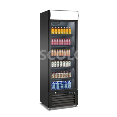 China Single-temperature Cooler Commercial Upright Fridge Glass Door Soft Drink Showcase Display Fridge for sale