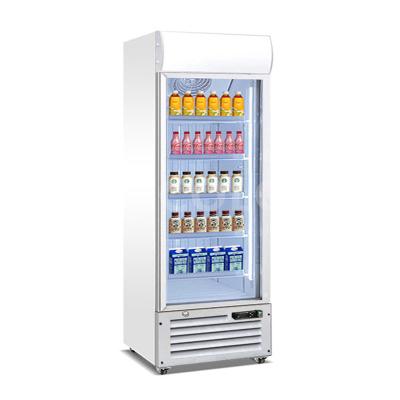 China Single-temperature Beverage Commercial Vertical Glass Door Upright Showcase Refrigerator Display Cooler for sale