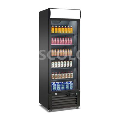 China Single-Temperature Commercial Dynamic Cooling Single Door Glass Refrigerator for sale