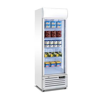 China Energy Efficiency CE Frozen Food Vertical Stand Upright Single Door Freezer For Supermarket for sale