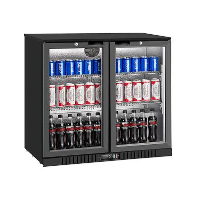 China Single-Temperature Display Beer Cooler Rear Bar Cooler With Glass Doors for sale