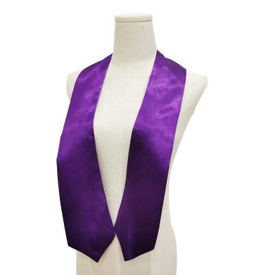 China 2023 Polyester Fashion Purple Graduation Stole Honor Stole For Graduation Events for sale