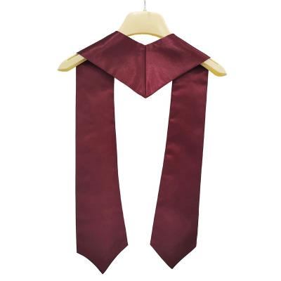 China Simple Polyester Fashion Dark Red Graduation Stole Honor Stole For School Beginnings, for sale