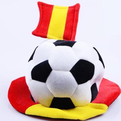 China Crazy Cheering Plush Flag Soccer Ball Party Hat Fan Hat World Cup Fans Funny Football Match Fan Hats For World Cup for sale