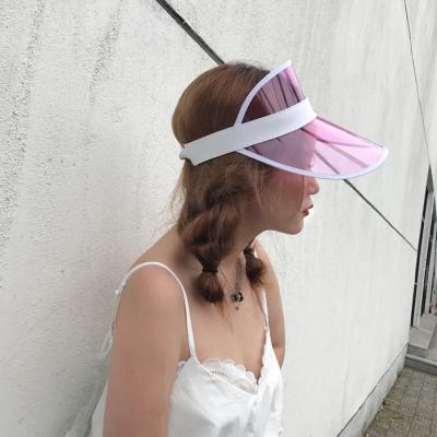 China Wholesale 11 Colors Women Sun Hat Wholesale 11 Colors Clear Plastic Sun Visor Adjustable Elastic Band Outdoor Sun Visor Sun Hat for sale