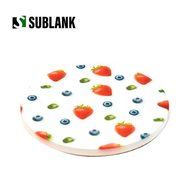 China Viable Round Custom Sublimation Blank Ceramic Stone Absorbent Stone Coaster for Drinks Mug Cup Heat Insulation Mat and Pad for sale