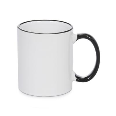 China 11oz Sustainable Sublimation Two Tone Mug With Black Color Handle for sale