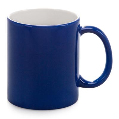 China Stocked 11oz Photo Ceramic Color Changing Taza Coated Custom Sublimation Blanks Coffee Mug Magic Blue for sale