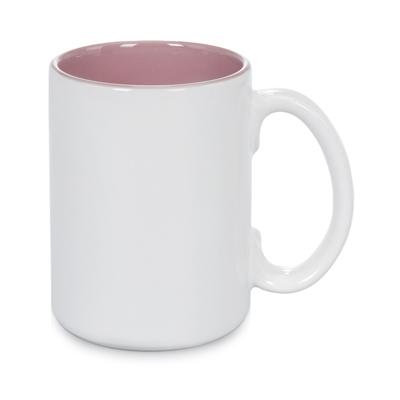 China 15oz Sublimation Two Tone Mug Inner Color Sustainable Pink for sale