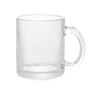 China Custom Customized 10oz White Coated Transparent Sublimation Glass Mug for sale