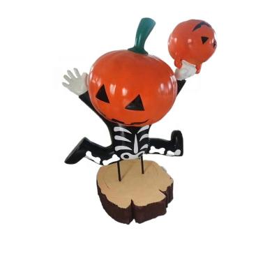 China Outdoor Europe Fiberglass Pumpkin Sculpture Cartoon Doll Art Modeling Halloween Beauty Chen Decoration for sale