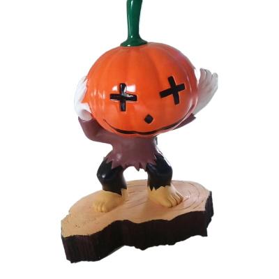 China Europe simulation jack-o-lantern sculpture ornaments FRP cartoon expression melon and fruit modeling landscape outdoor lighting sketch for sale