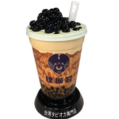 China Model Europe Fiberglass Pearl Milk Tea Cup Carving Internet Celebrity Shop Cafe Door Decorations for sale