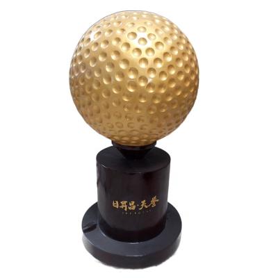 China Blue Europe Golf Ball Sculpture FRP Pattern Large Playground Football Ball Decoration Handwork Ornaments for sale