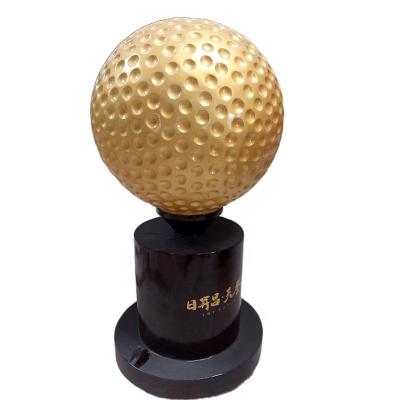 China Europe quality golf sculpture real estate villa beauty Chen landscape fiberglass signature ball decoration for sale