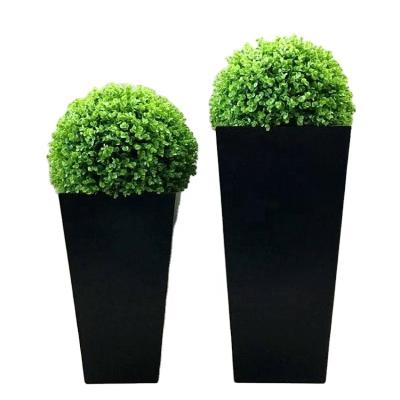 China China Supply Outdoor Garden Fiberglass Flower Box Rectangular Black for sale