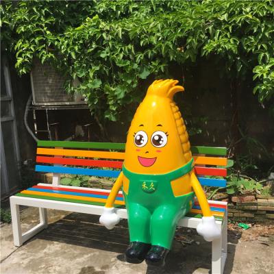 China Europe China Factory OEM Crafed Fiberglass Cartoon Corn Statue Seat For Park Decoration for sale