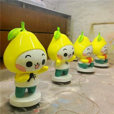 China China High Quality Resin Fiberglass Fruit Props Decorative Sculpture FRP Cartoon Doll Custom Crafts for sale