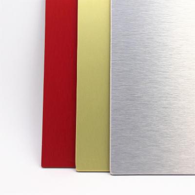 China Hotel Brushed Plastic Composite Panel / Aluminum Silver Gold Brass Panel Price / ACP Paneling for sale