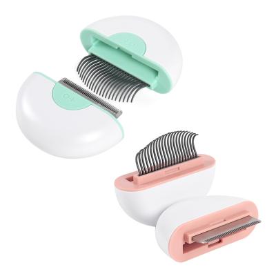 China Wholesale hot sale viable multifunctional 2 in 1 pet comb pet rake comb, stainless pet massage and remove fluttering hair. for sale