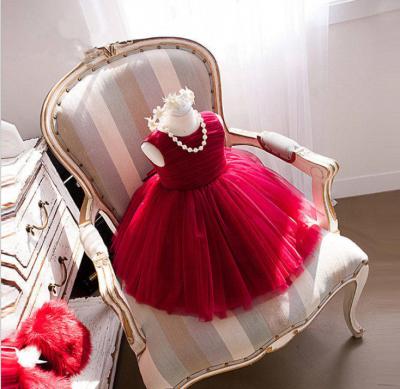 China Christmas Baby Hand Smocked Christmas Dress Anti-Static Newborn Dress Kids Christmas Red Dress For Xmas Gift for sale