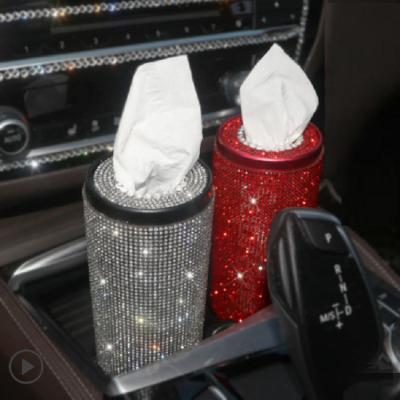 China Other Luxury Rhinestone Glitter Car Cloth Multifunctional Box Cover For Car Decor for sale