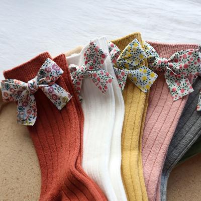 China Breathable High Quality Floral Ribbed Baby Socks Cotton Organic Infant Indoor Socks Cute Cartoon Socks for sale