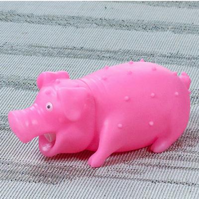 China Stocked 2020 New Design Cute Pig Shape Cartoon Animals Pamper Healthy Toys Dog Squeaky Products Rubber Cat Chewing Interactive Toy for sale