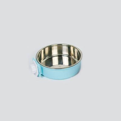 China New Style Food Stored Water Rolls Feeder With Hook For Dogs Cats In The Crate Cage Kennel Pet Hanging Bowl for sale