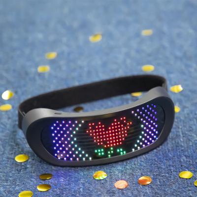 China 2022 Wholesale Multi Color Changing Led Customizable Light Glasses BT Light Glasses Diy Messages Glow Party Glasses for sale