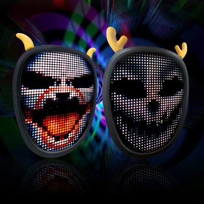 China 8 Hours New Christmas Mask Glowing Party Led Light Child Cosplay Up Mask Costume Toys Party Mask for sale