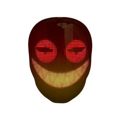 China Amazon 12 Hours Hot Sale Wholesale App Controlled Programmable Halloween Party Led Light Face Mask for sale