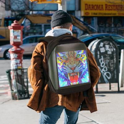 China Anti-theft Led Backpack Lightweight Waterproof Smart Laptop Backpack Programmable Led Display Backpack With Led Screen for sale