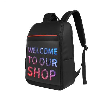 China With APP control full color wifi display screen waterproof USB smart laptop bag led bag LED light backpack for sale