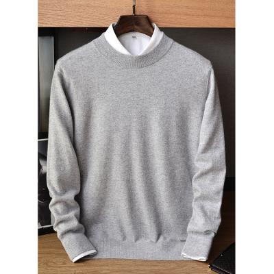 China Anti-Wrinkle 100% Pure Cashmere Mens Crew Neck Sweaters Fashion Sweater Warm Pullover Sweater for sale