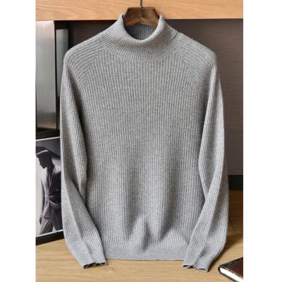 China Anti-Wrinkle 100% Pure Cashmere Mens Pullover Sweater Turtle Neck Warm Sweater for sale